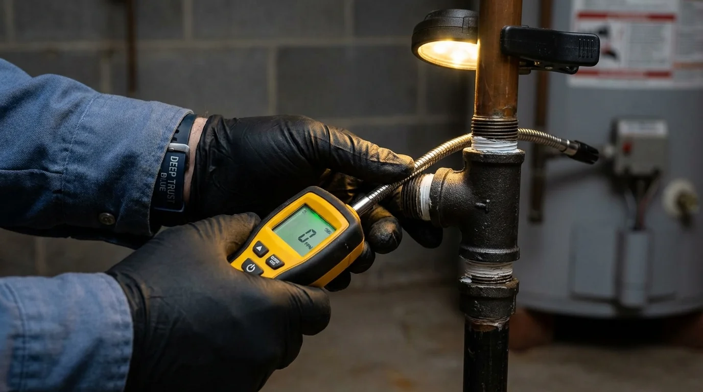 Gas leak detection with electronic sniffer by Johns Plumbing LLC in Pacolet
