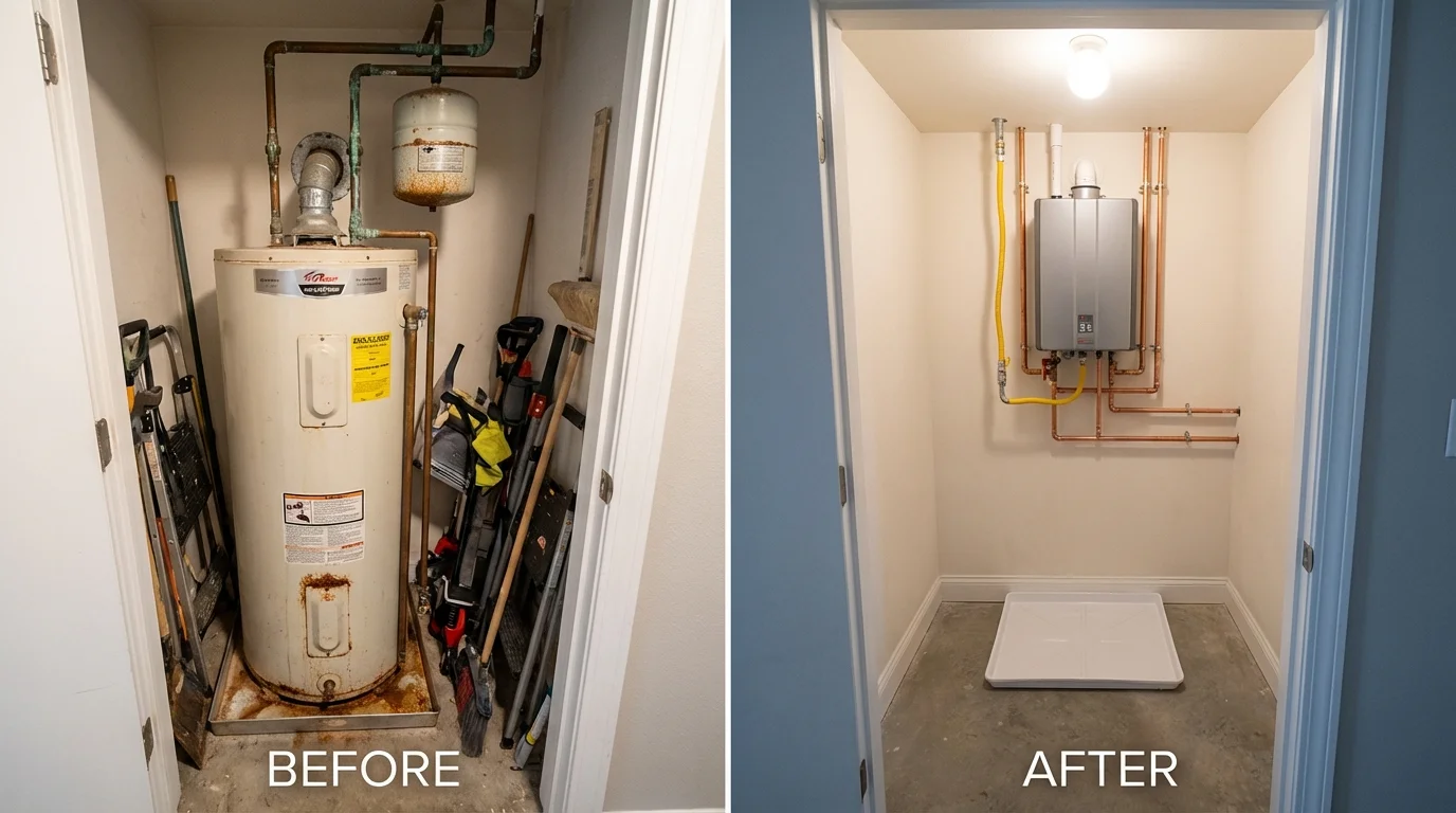 Tank water heater versus wall-mounted tankless unit comparison for Pacolet, SC homeowners
